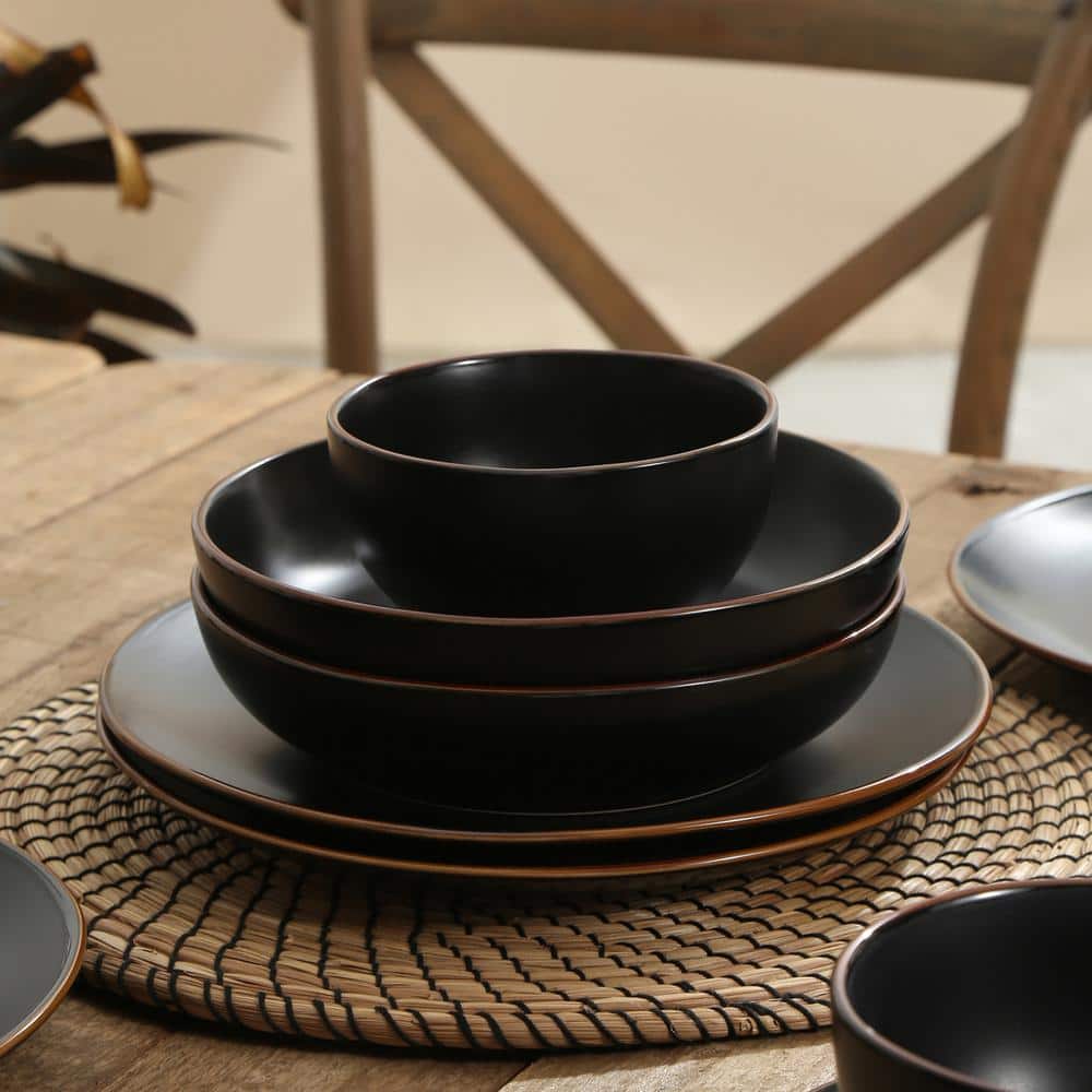 Elegant White Ceramic Dinnerware Set - Service for 4