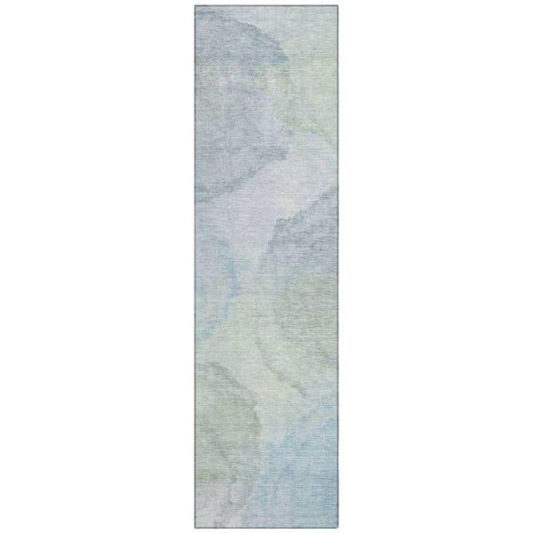 Chantille Machine Washable Indoor/Outdoor Abstract ACN2443 Sky 2 ft. x 7 ft. Runner Rug