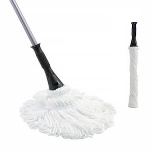 57 in. Silver Microfiber Wet String Mop with An Extra Mop Head