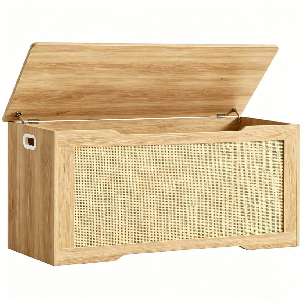 39.4In Storage Chest, Toy Box with 2 Safety Hinges, Storage Bench with Storage, Supports 220 lb, Shoe Bench, Natural price history on PriceWatchPro