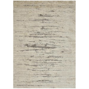 Rune Ivory/Gray 5 ft. x 8 ft. Striped Contemporary Area Rug