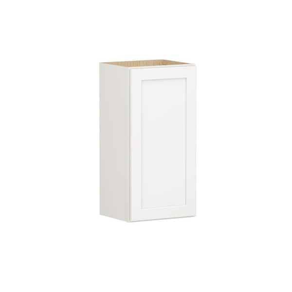 SIMPLY WOODMARK PRO Shaker Full Overlay 15 in. W x 12 in. D x 30 in. H Plywood Assembled Wall Kitchen Cabinet in Linen White