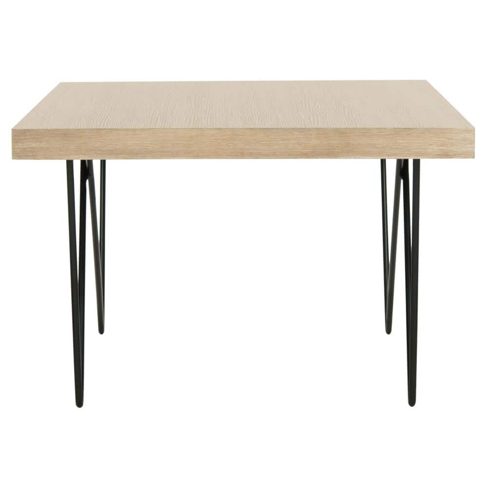Transitional Brown Wood & Metal Coffee Table with Storage