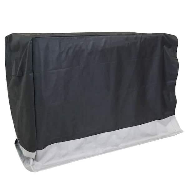 Sunnydaze 5 ft. Gray and Black Water-Resistant Firewood Rack Cover