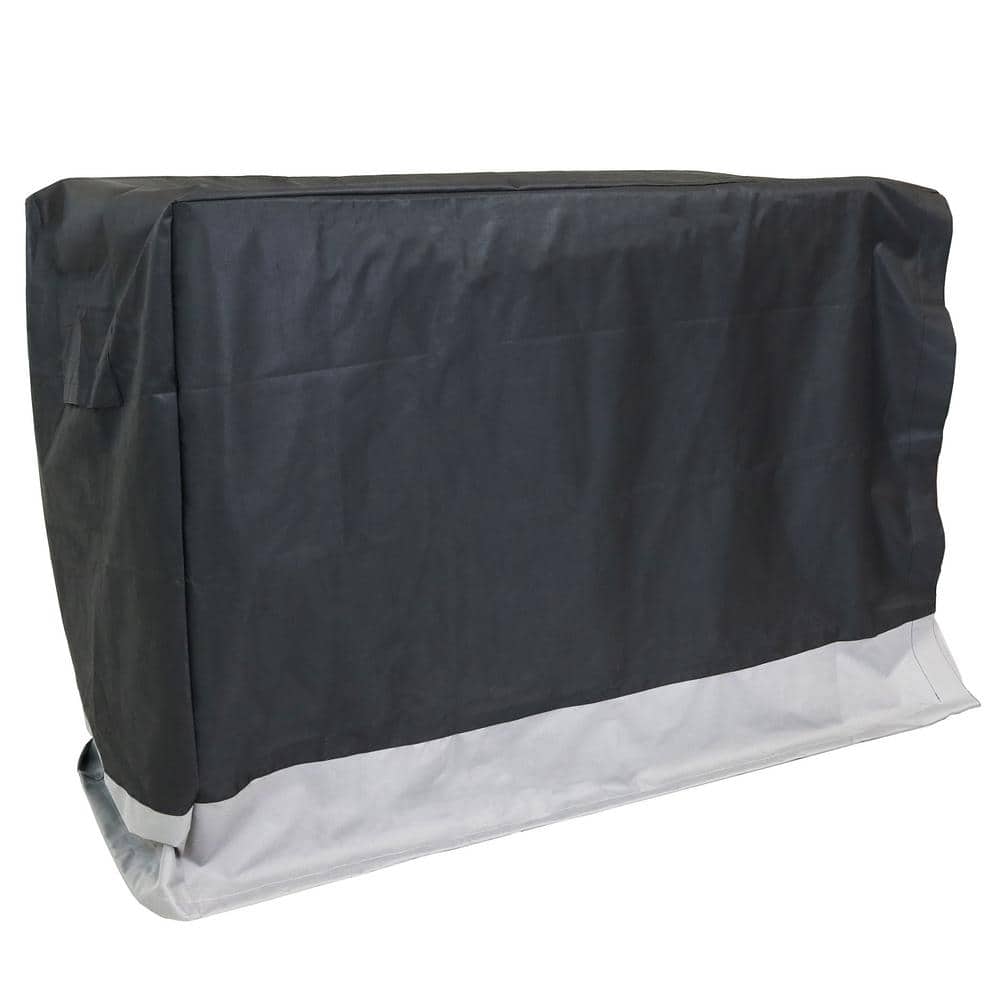 Gray and Black Heavy-Duty Polyester Firewood Rack Cover
