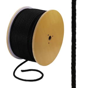 3/8 in. x 1 ft. Polypropylene Solid Braid Rope, Black