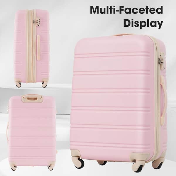 LIVACA 4-Piece Light Pink Hardside Spinner TSA Lock Lightweight