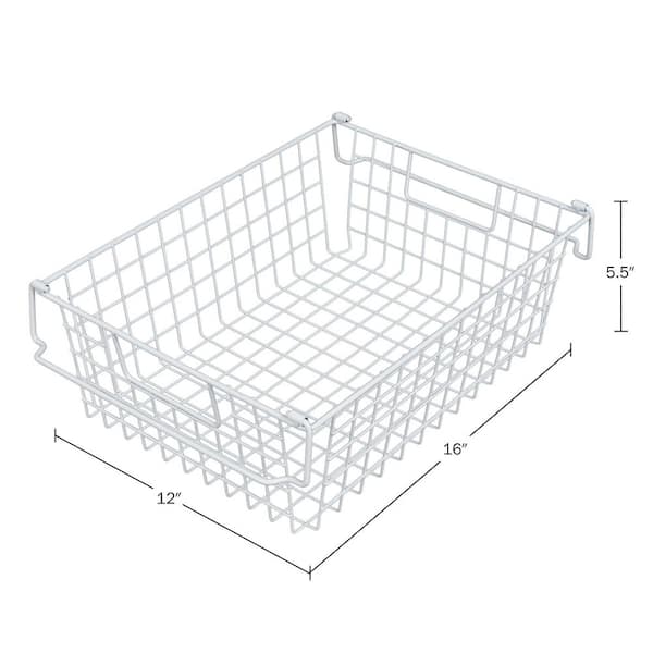 Plastic Storage Organizer Baskets (Set of 3) – Grey Rectangular