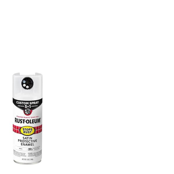 Rust-Oleum Stops Rust 12 oz. Custom Spray 5-in-1 Satin White Spray Paint