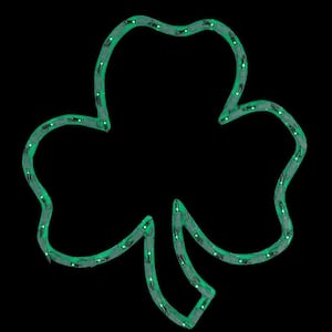 17 in. Lighted St. Patrick's Day Irish Shamrock Window Silhouette Decoration