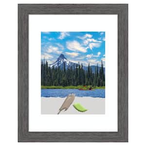 Pinstripe Plank Grey Thin Picture Frame Opening Size 11 x 14 in. (Matted To 8 x 10 in.)