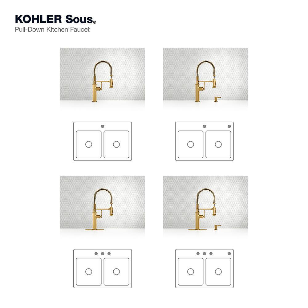 Vibrant Brushed Brass Single Handle Pull Down Kitchen Faucet