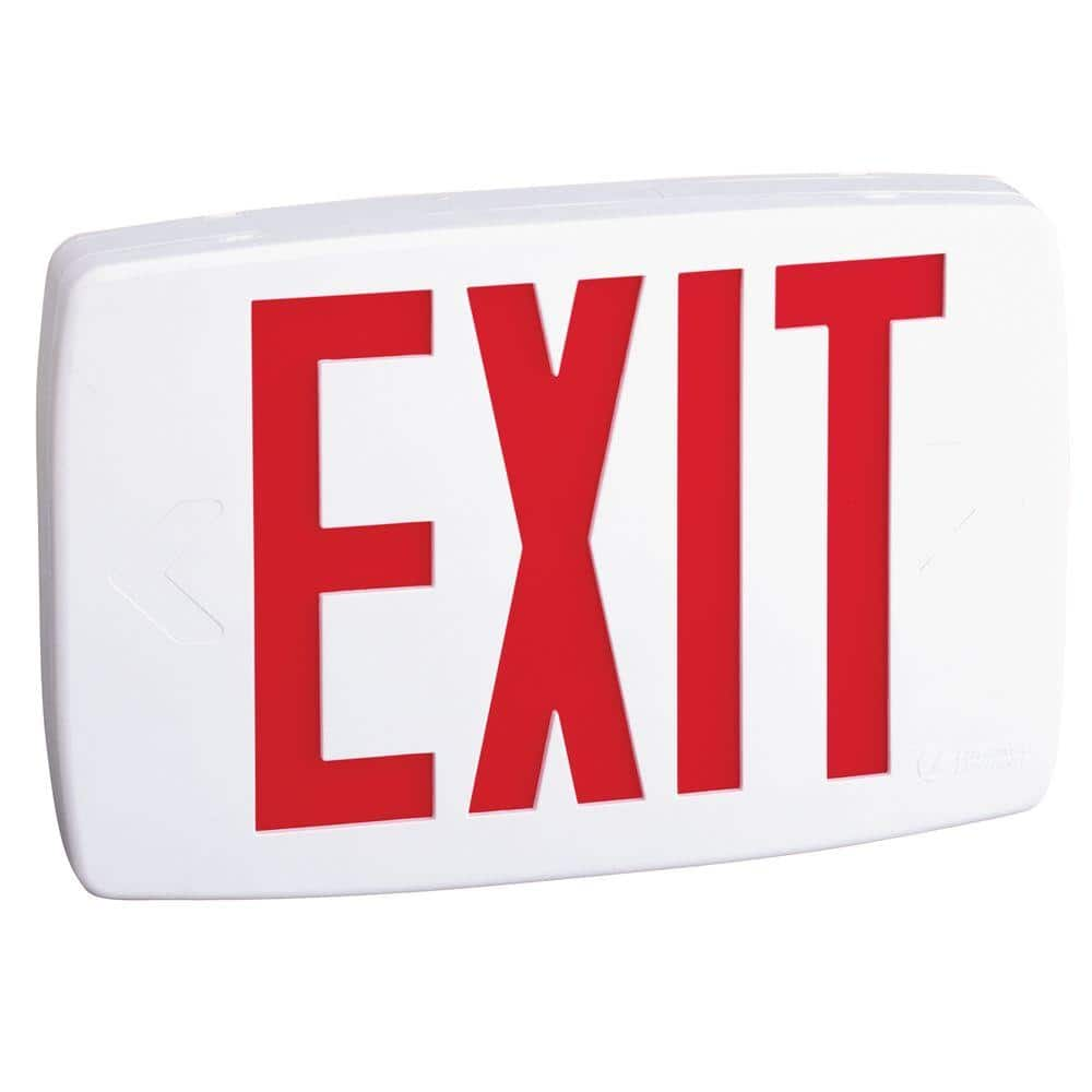 UPC 784231011508 product image for Contractor Select LQM Series 120/277-Volt Integrated LED White and Red Exit Sign | upcitemdb.com