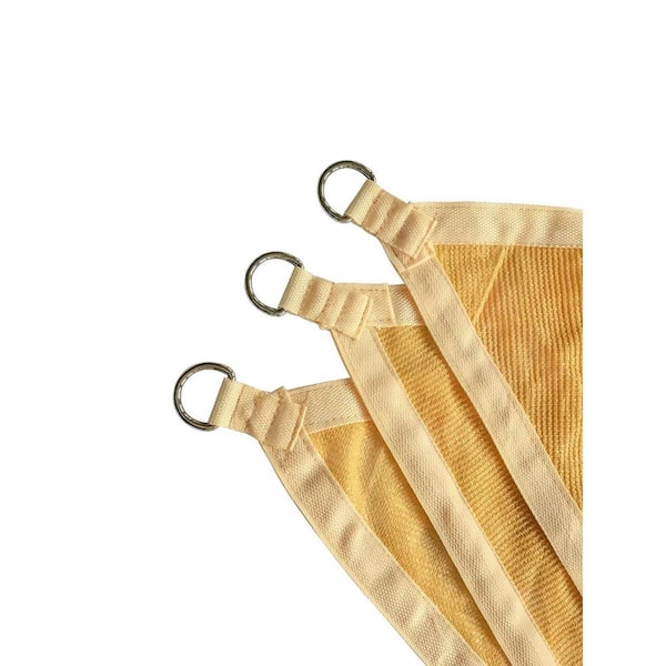 Shatex 8 ft. x 8 ft. Triangle Shade Sail UV Block Fabric Wheat with Steel D-Rings Wheat for Outdoor, Patio, Backyard