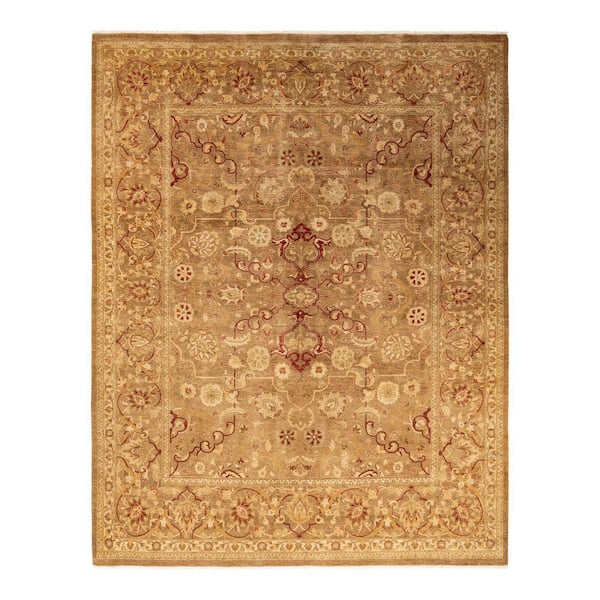 Electric 8 ft. x 10 ft. Yellow Oriental Wool Indoor Area Rug