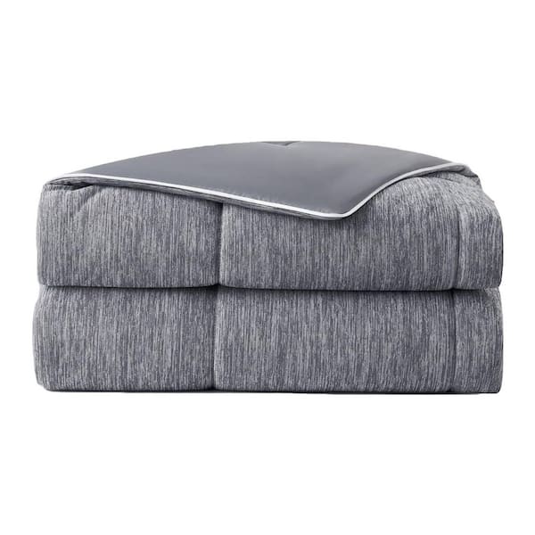 Reversible Lightweight Cooling Blanket Queen, Breathable Quilt for Hot Sleepers, 90" x 90", Heather Charcoal Gray Nylon