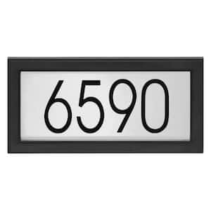 Contemporary Rectangular Black and Stainless Steel Address Plaque