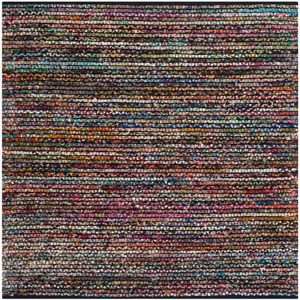 SAFAVIEH Cape Cod Multi 6 ft. x 6 ft. Square Speckled Striped Area Rug