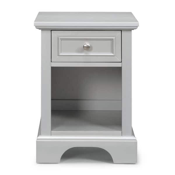 HOMESTYLES Venice Gray Night Stand 553342 The Home Depot