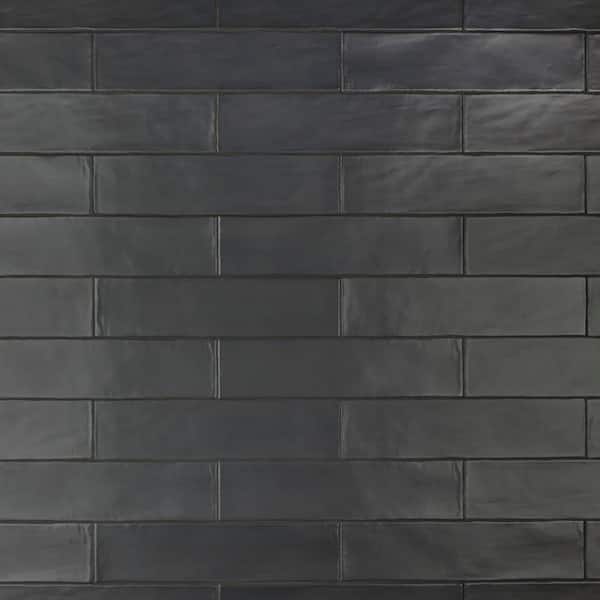 Merola Tile Chester Matte Nero 3 in. x 12 in. Ceramic Wall Tile (5.72 sq. ft./Case)