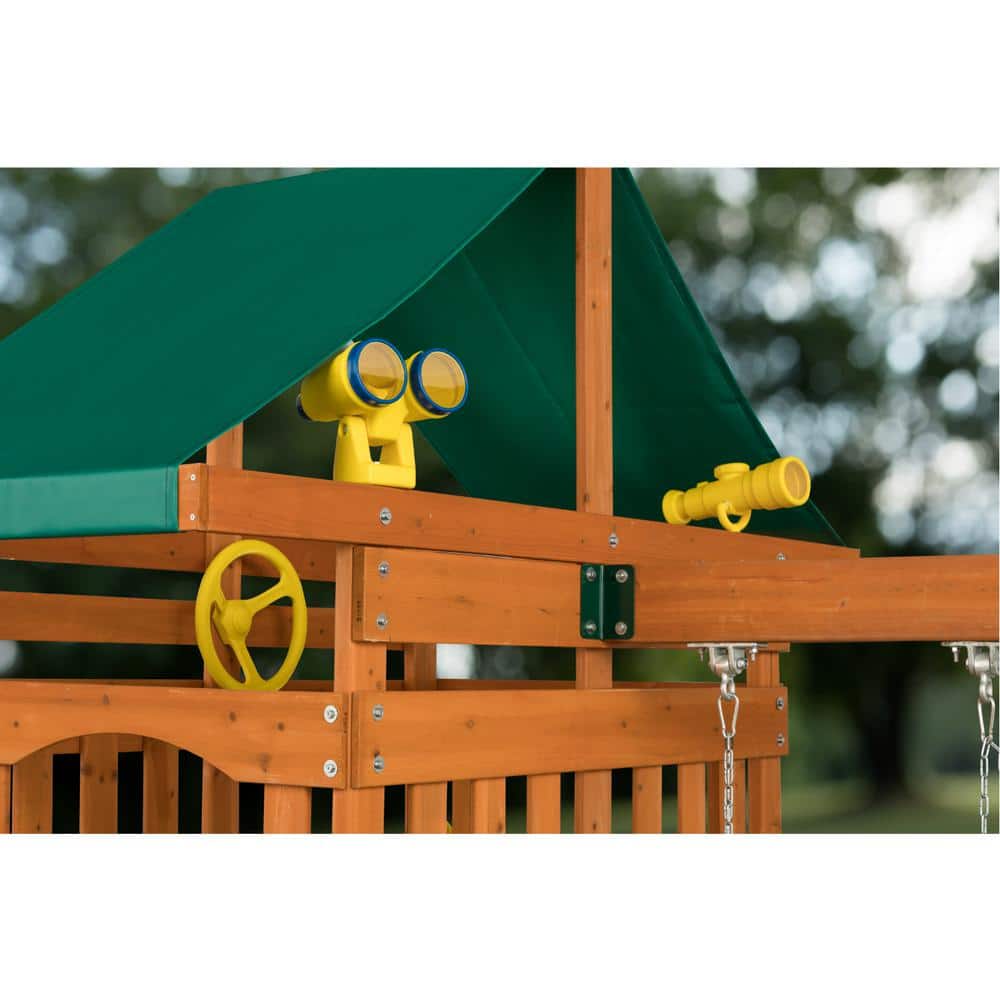 Sky View Cedar Backyard Playset with Swings and Slide