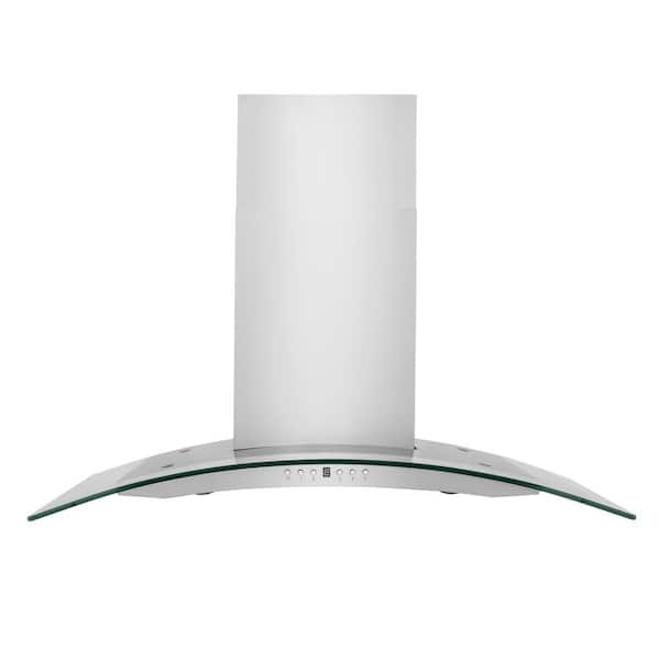 36" NEW ZLINE WALL MOUNT RANGE HOOD STAINLESS STEEL and GLASS LED KN4-36