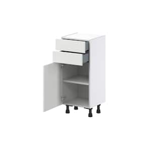 15 in. W x 14 in. D x 34.5 in. H Alton Painted White Shaker Assembled Shallow Base Kitchen Cabinet with 2 Drawers