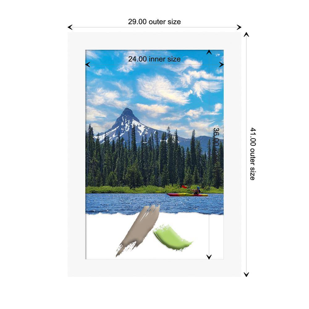 Basic White Wood Wall Picture Frame 24x36 Inches