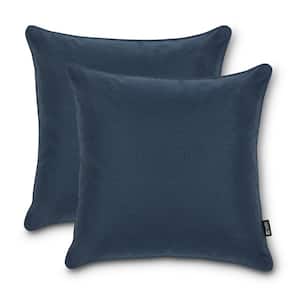 Montlake FadeSafe 20 in. x 20 in. x 8 in. Indoor/Outdoor Accent Throw Pillows in Heather Indigo (2-Pack)