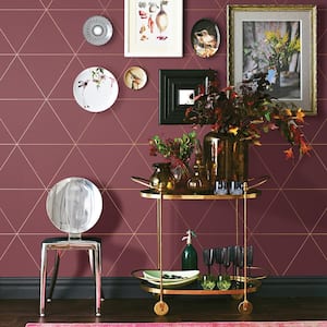 Twilight Red Geometric Paper Strippable Roll Wallpaper (Covers 56.4 sq. ft.)
