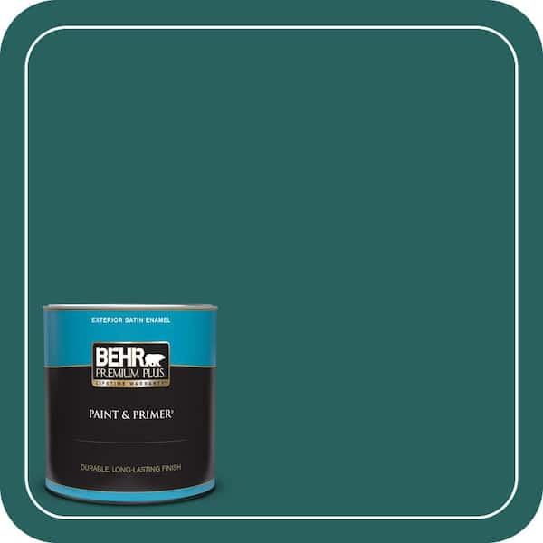 BEHR PREMIUM PLUS 1 qt. #MQ6-5 Verdant Forest Satin Enamel Exterior Paint & Primer
