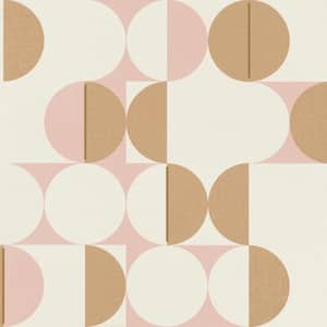 Metallic Circles in Motion Wallpaper Pink & Gold Paper Strippable Roll (Covers 57 sq. ft.)