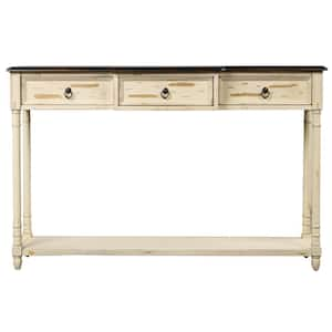 beige console tables