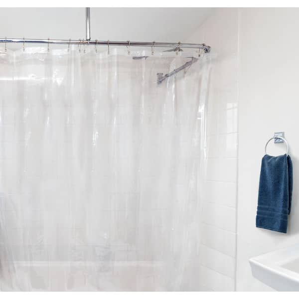 Clear Shower Curtain Liner, Shower Curtain Liner With Magnets And Suction Cups Together