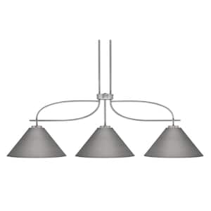 Olympia 14.75 in. 3-Light Chandelier Graphite Metal Shade