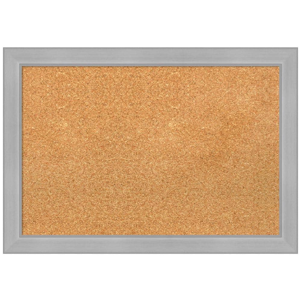 Vista Brushed Nickel Framed Natural Cork Bulletin Board