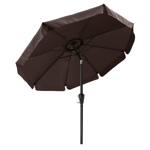 ABCCANOPY 10 ft. Market Push Button Tilt Patio Umbrella in Brown