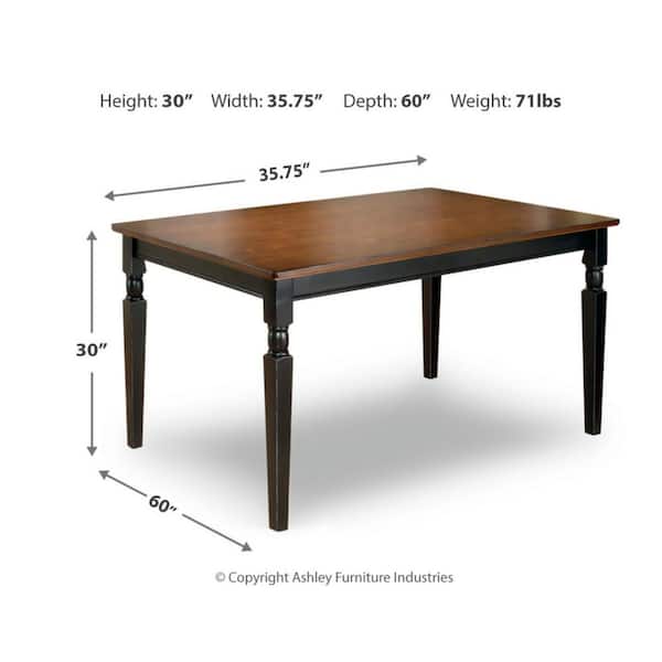 Owingsville Dining Table - Black/Brown - (D580-25) Owingsville Dining Table - Black/Brown - (D580-25)