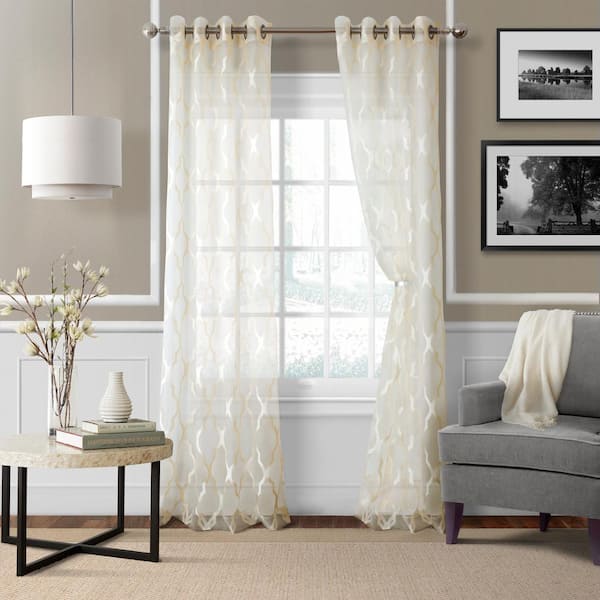 Elrene Sonata Trellis Sheer Window Curtain