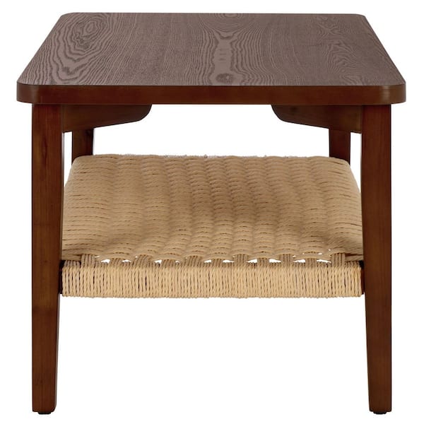 SAFAVIEH Dino 38 in. Walnut Rectangle Wood Coffee Table COF2313A