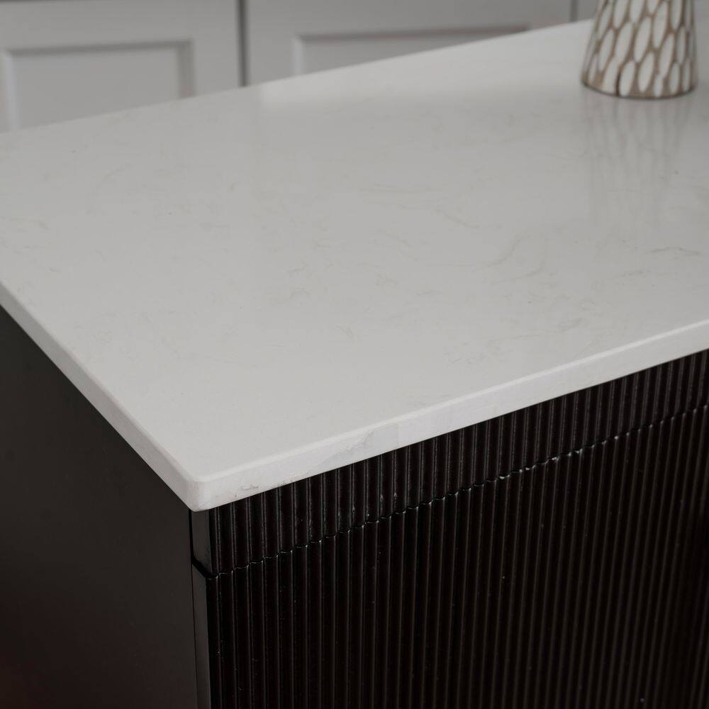 Pierce Black Kitchen Cart with Storage, Casters - thumbnail 10