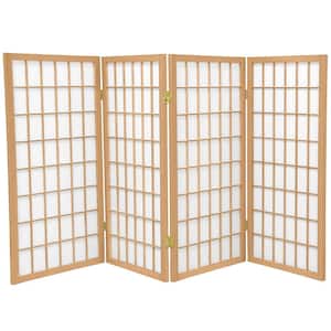 3 ft. Short Window Pane Shoji Screen - Natural - 4 Panels