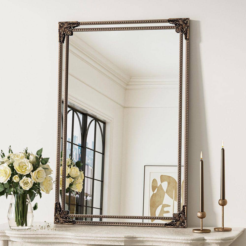 KeonJinn 24 in. H x 36 in. W Framed Rectangular Vintage Mirror
