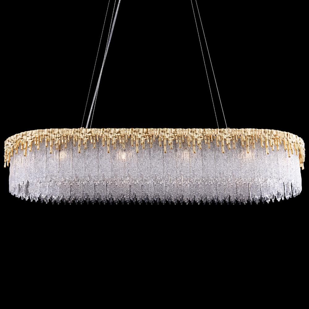 40 in. 12-Light Dimmable Brass Glass Linear Kitchen Island Chandelier for Living Room, Bedroom, Foyer price history on PriceWatchPro