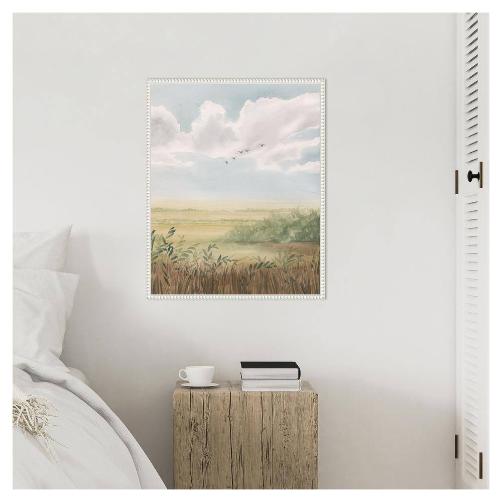 Grace Popp Clear Day Meadow II White Framed Canvas Print