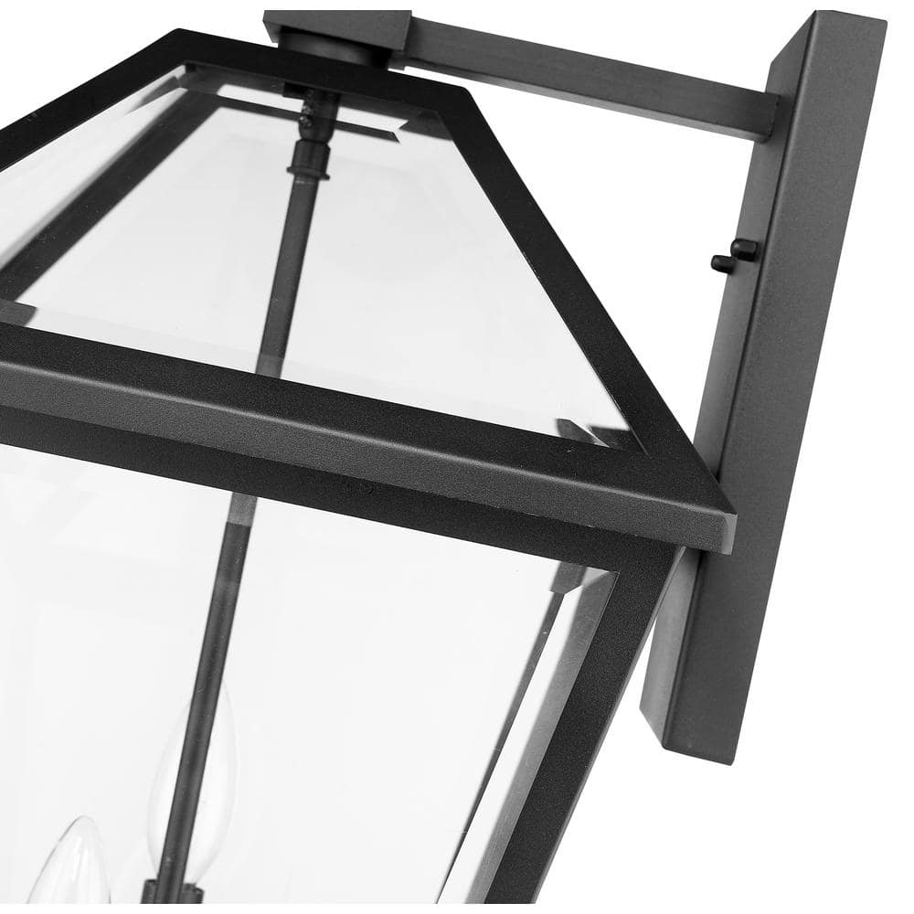 Black Dimmable Lantern Style Outdoor Wall Sconce