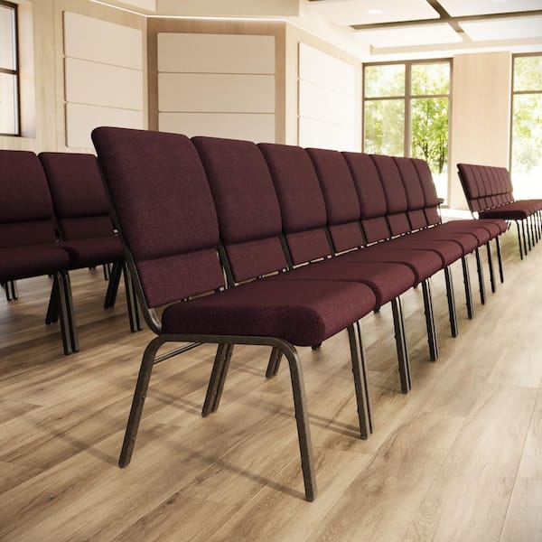Fabric Stackable Chair in Plum