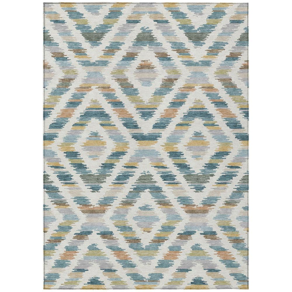 Chantille Machine Washable Indoor/Outdoor Abstract ACN2453 Teal 10 ft. x 14 ft. Area Rug price history on PriceWatchPro