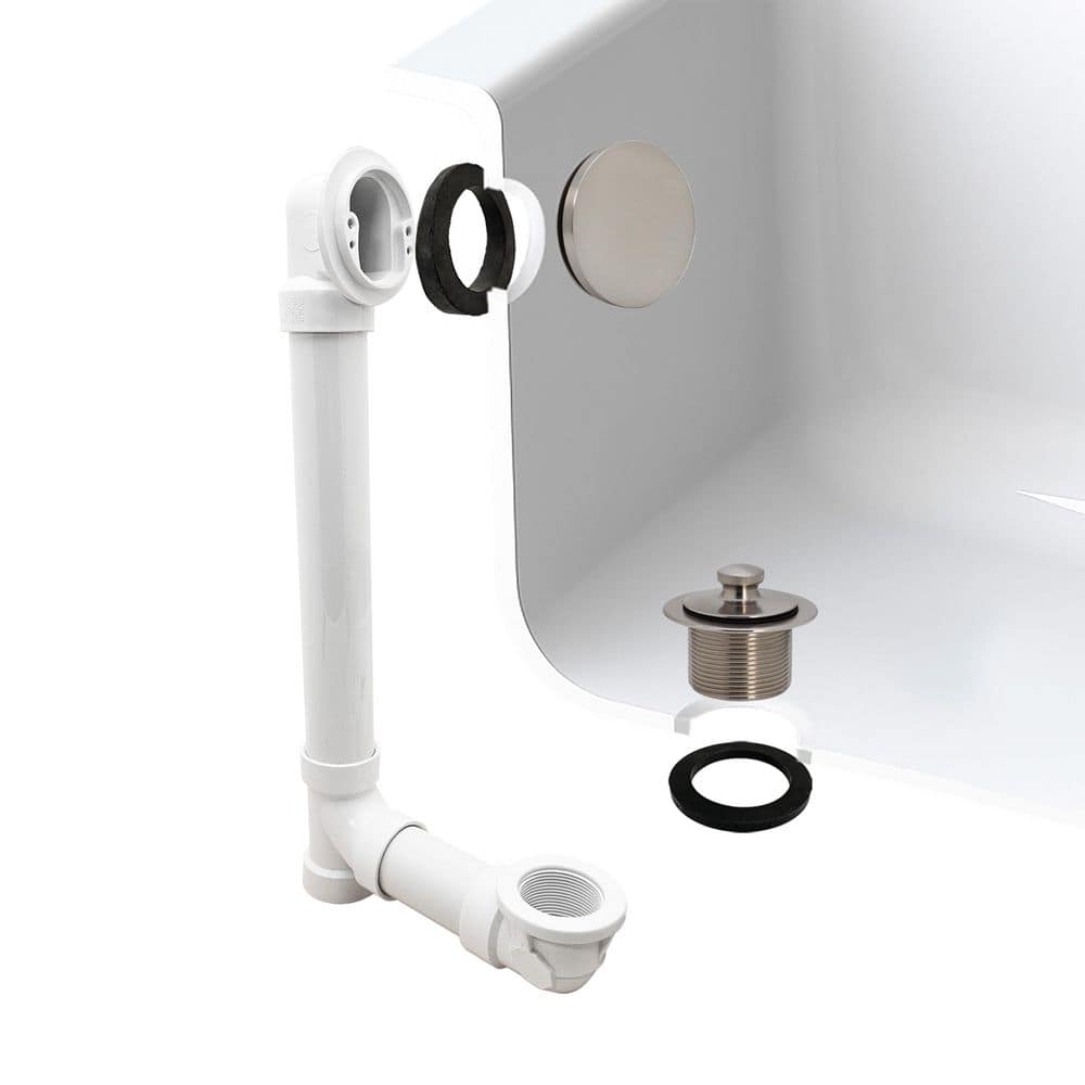 Illusionary Overflow 12 in. x 4 in. Sch. 40 PVC Bath Drain Kit in Satin Nickel price history on PriceWatchPro
