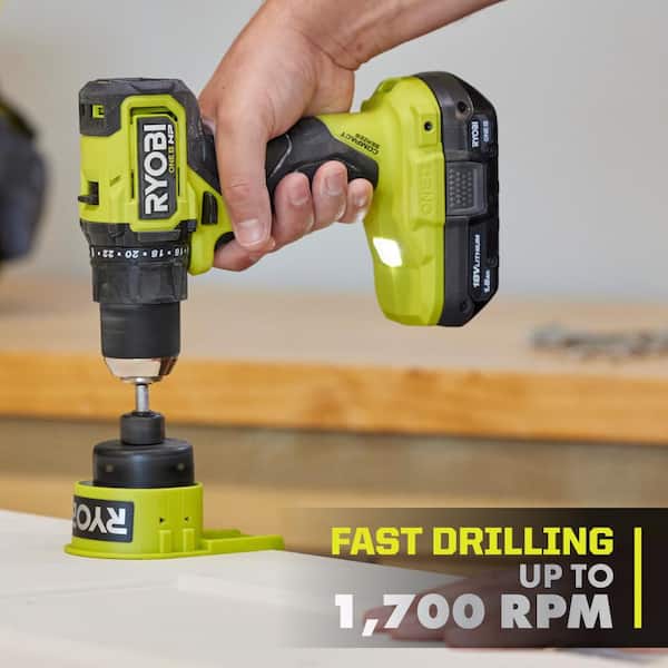 RYOBI - ONE+ HP 18V Brushless Cordless Compact 1/2in. Drill/Driver Kit with (2) 1.5 Ah Batteries and Charger